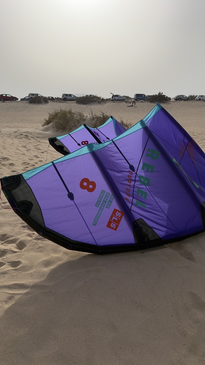 Duotone Rebel SLS 8m 2026 kite on the sand